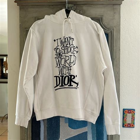 Dior x Sean Stussy White Sweatshirt “I want to shock the world .